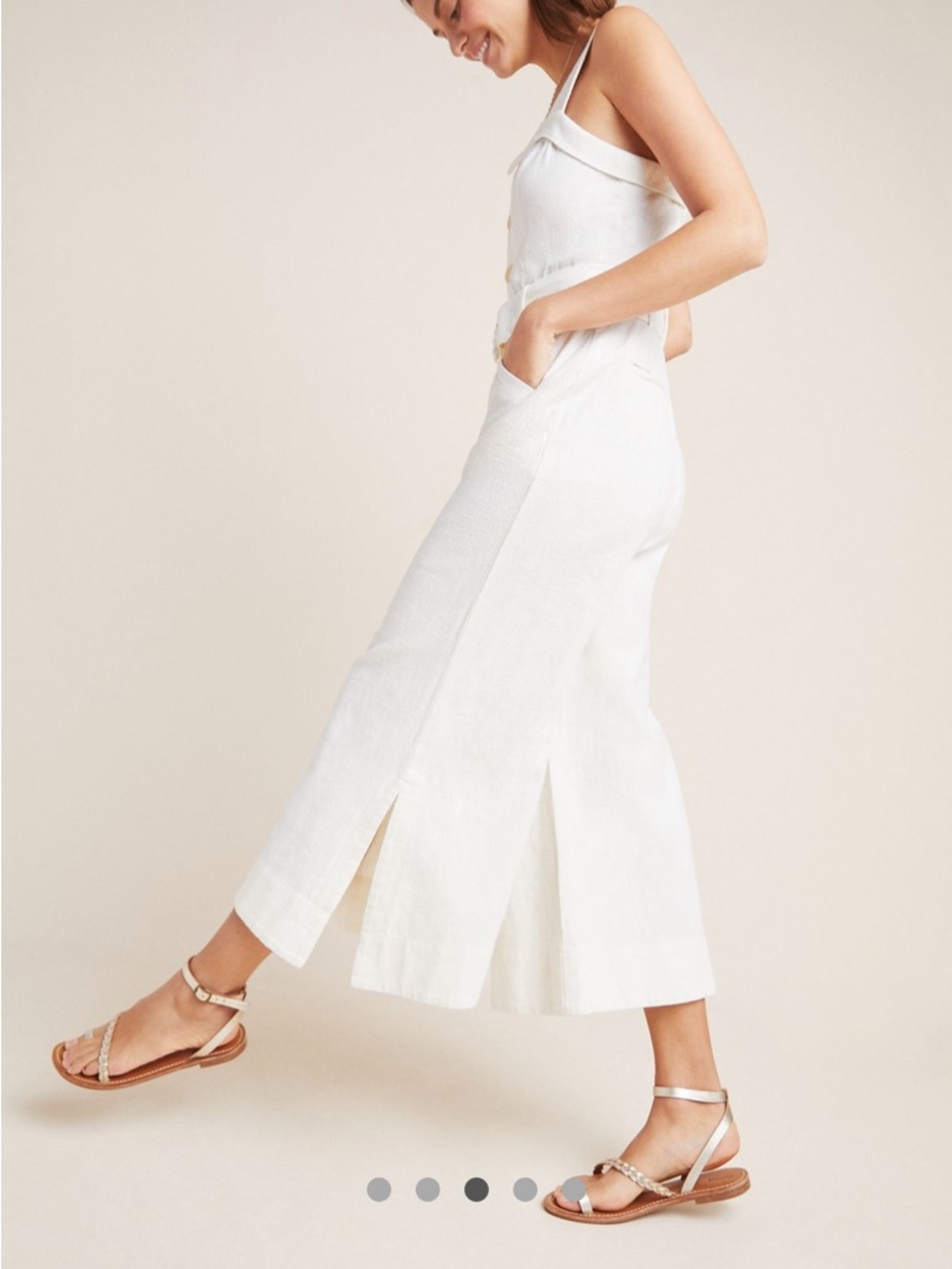 Anthropologie Cape Cod Cream Ivory Jumpsuit - Size 8 - EUC - Picture 3 of 10